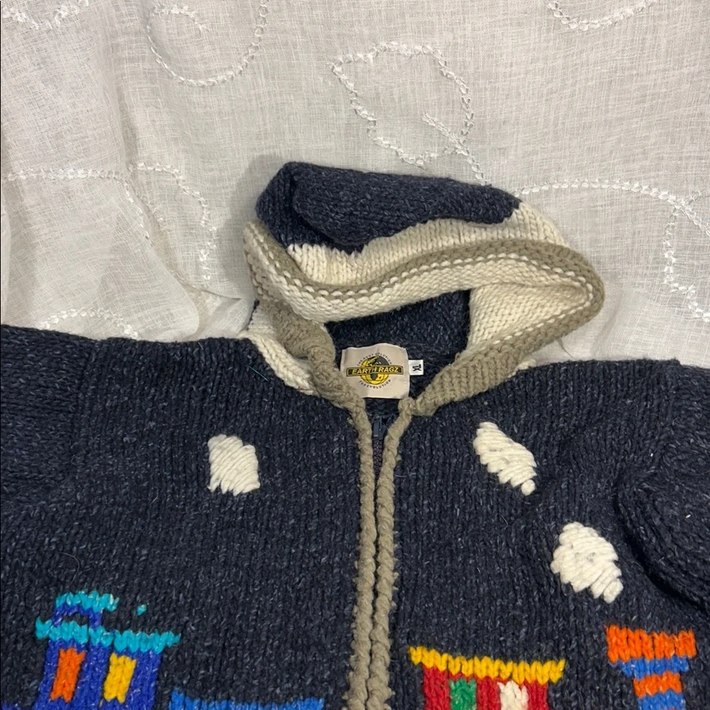 Earth Rugs wool sweater hooded jacket K00057